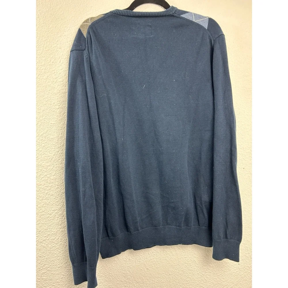 G. H. Bass & Co‎ Sweater Archive Mens XL Long Sleeve Knit Cotton Argyle Grandpa